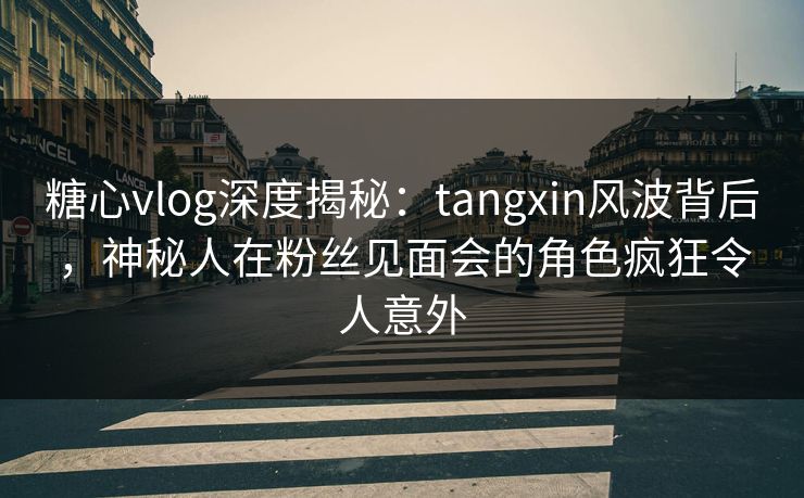 糖心vlog深度揭秘:tangxin风波背后,神秘人在粉丝见面会的角色疯狂令人意外 糖心vlog深度揭秘:tangxin风波背后,神秘人在粉丝见面会的角色疯狂令人意外