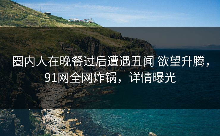 圈内人在晚餐过后遭遇丑闻 欲望升腾,91网全网炸锅,详情曝光 圈内人在晚餐过后遭遇丑闻 欲望升腾,91网全网炸锅,详情曝光
